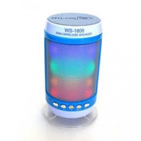 enceinte bluetooth radio FM bleu et blanc