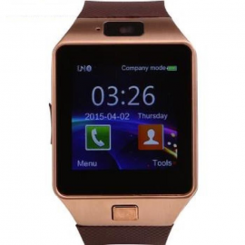 montre connectée smart watch GSM appareil photo et video pour Android et IOS Marron/or smartwatch