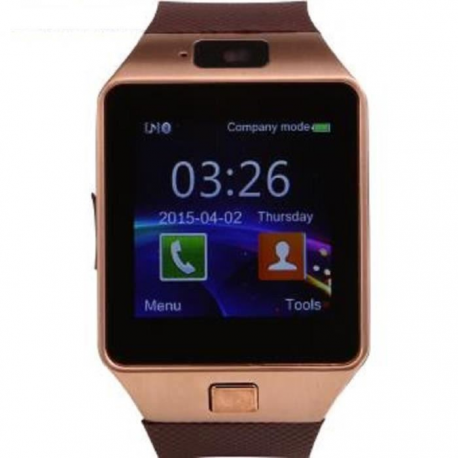 montre connectée smart watch GSM appareil photo et video pour Android et IOS Marron/or smartwatch