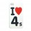 Coque arrière I love 4S Iphone 4 / 4S