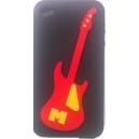 Coque IPhone 4/4S noire avec guitare rouge