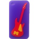 Coque IPhone 4/ 4S violette avec guitare rouge