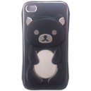 Coque Arrière Ourson Alu noir Iphone 4 / 4S