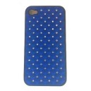 Coque Iphone 4/ 4S Bleu avec strass