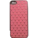 Coque Arrière Aluminium strass sur fond rose pale Iphone 5