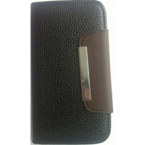 Housse Portefeuille Samsung Galaxy S3 I9300 noir et marron