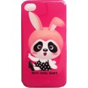 Coque Arrière Motif Lapin baby sur fond rose brillant Apple Iphone 4 /4S