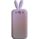 Coque Silicone Lapin Rabit Samsung Galaxy S3 I9300 Blanc