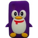 Coque Samsung Galaxy Ace violet pingouin Silicone