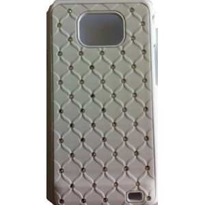 Coque Arrière Strass Samsung Galaxy S2 I9100 blanc