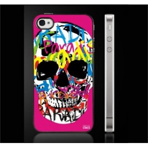 COQUE TÊTE DE MORT PARADIS ROSE DECO CHICS APPLE IPHONE 4 / 4S