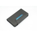 Housse Portefeuille Noir et bleu Pour LG Optimus L7 P700