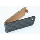 Etui rabat IPhone 5 damier noir et gris