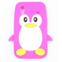 Coque Pingouin Samsung Galaxy Ace rose fushia Silicone