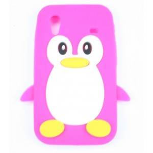 Coque Pingouin Samsung Galaxy Ace rose fushia Silicone