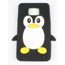 Coque Samsung Galaxy S2 Noir pingouin Silicone