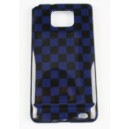 Coque Samsung Galaxy S2 Damier bleu et noir