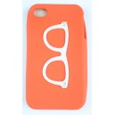 Coque Iphone 4 / 4S Orange Lunette Silicone