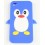 Coque IPHONE 4 / 4S PINGOUIN BLEU SILICONE