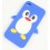 Coque IPHONE 4 / 4S PINGOUIN BLEU SILICONE