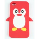 Coque IPHONE 4 / 4S PINGOUIN ROUGE SILICONE