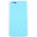 Coque iphone 5/5S bleu ciel avec strass silicone