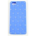 Coque iphone 5 bleu avec strass silicone