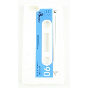 Coque iphone 5 blanche cassette silicone