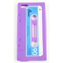 coque iphone 5 cassette violette silicone