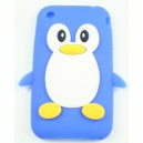 Coque Iphone 3G/ 3GS bleu pingouin Silicone