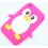 Coque Iphone 3G / 3GS pingouin rose fushia Silicone