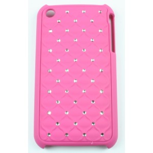 coque iphone 3g / 3gs rose fushia strass