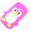 coque samsung galaxy s3 mini pingouin rose fushia silicone