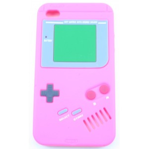 Coque Ipod Touch 4 Rose fushia game boy Silicone