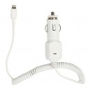 Chargeur Adaptateur Lightning de Voiture avec Câble Extensible pour iPhone 5, iTouch 5 (1A, Blanc)