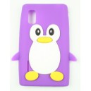 Coque lg optimus l5 violet pingouin Silicone