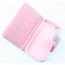 Etui rabat portefeuille iphone 4/4s bleu ciel et rose